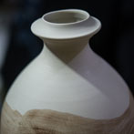 Richard Heeley at work in his pottery in Shropshire Feb 2018